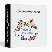 Mom of Twin Girls T-shirts and Gifts Binders