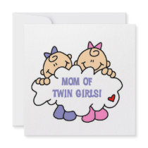 Mom of Twin Girls T-shirts and Gifts Personalized Invitation