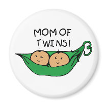 Mom of Twin Pod Fridge Magnets