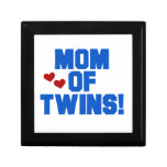 Mom of Twins Blue Text Gifts Keepsake Box