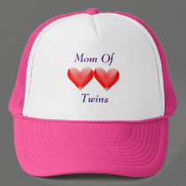 Mom Of Twins Double Hearts Hat by packratgraphics Mom Of Twins Double Hearts Hat