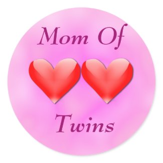 Mom Of Twins Double Hearts Sticker sticker