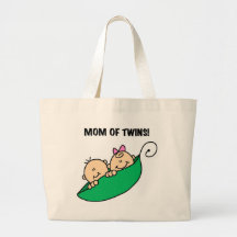 Mom of Twins-Peas in a Pod Tshirts and Gifts Canvas Bags
