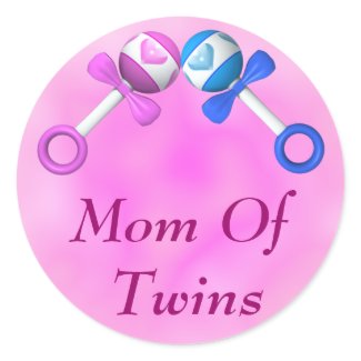 Mom of Twins Sticker (boy, girl) sticker