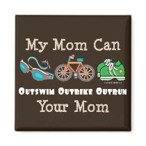 Mom Outswim Outbike Outrun Triathlon Magnet