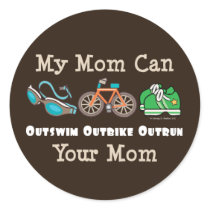 Mom Outswim Outbike Outrun Triathlon Stickers
