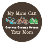 Mom Outswim Outbike Outrun Triathlon Stickers
