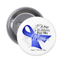 Mom Periwinkle Ribbon - Stomach Cancer Pinback Buttons