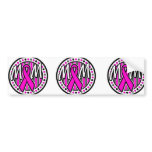 mom pink ribbon and stripes awareness bumper stickers