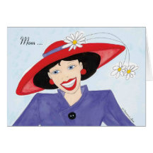 Mom Red Hat Birthday Greeting Cards