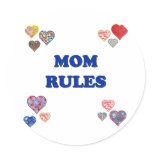 Mom Rules Classic Round Sticker