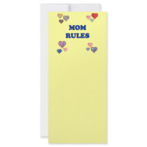 Mom Rules Custom Rack Card