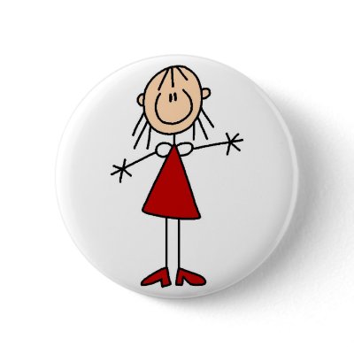 Mom Stick Figure Button by stick_figures