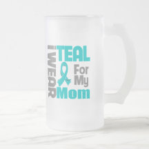 Mom - Teal Ribbon Ovarian Cancer Support Mugs