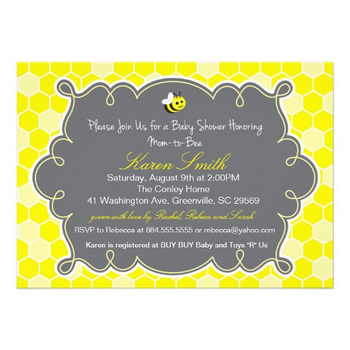 Mom to Bee, Honey Hive Baby Shower Invitation