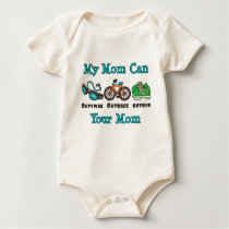 Mom Triathlon Organic Baby Bodysuit t-shirts by RunnerTeesGifts Mom Triathlon Organic Baby Bodysuit t-shirts