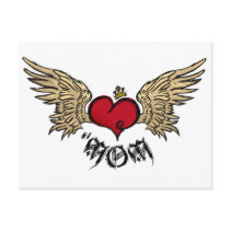MOM Urban Heart With Wings postcards