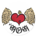 MOM Urban Heart With Wings stickers by jfarrell12 MOM Urban Heart With Wings stickers