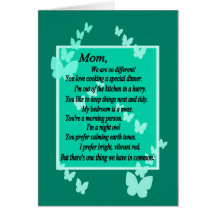 Mom, We Are Different, But Same--Mother's Day Card