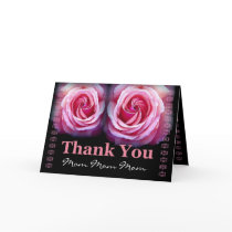 MOM - Wedding Thank You with Pink Roses and Lace cards