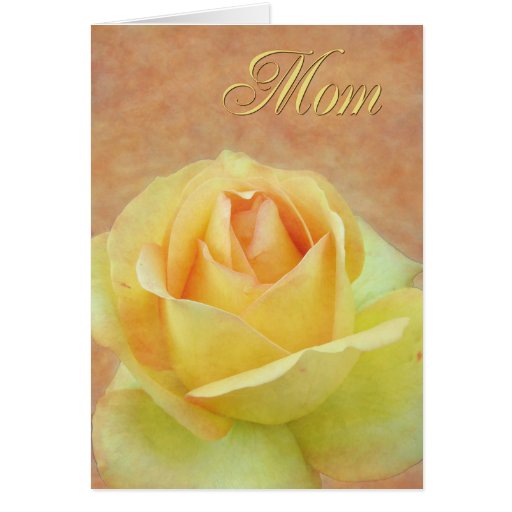 Mom Yellow Rose Greeting Card Zazzle