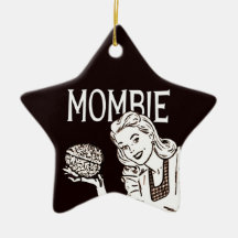 Mombie Retro Zombie Christmas Tree Ornaments