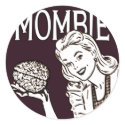 Mombie Retro Zombie stickers by JaZilla Mombie Retro Zombie stickers