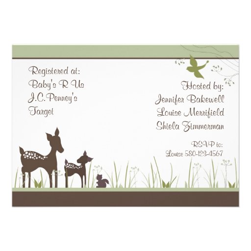 Momma and Baby Deer Shower Invitations