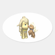 Momma Dog Oval Sticker