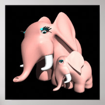 Momma Elephant Print