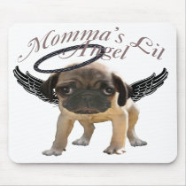 Momma's Lil Angel Pug Mousepad by friskybiz Momma's Lil Angel Pug Mousepad