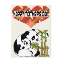 Mommie with Baby Panda postcards