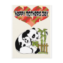 Mommie with Baby Panda postcards