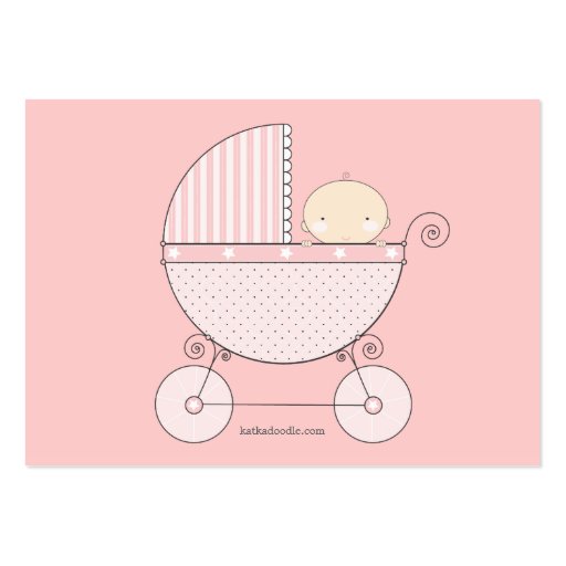 Mommy Advice Card Baby Shower Carriage | Pink Business Card (back side)