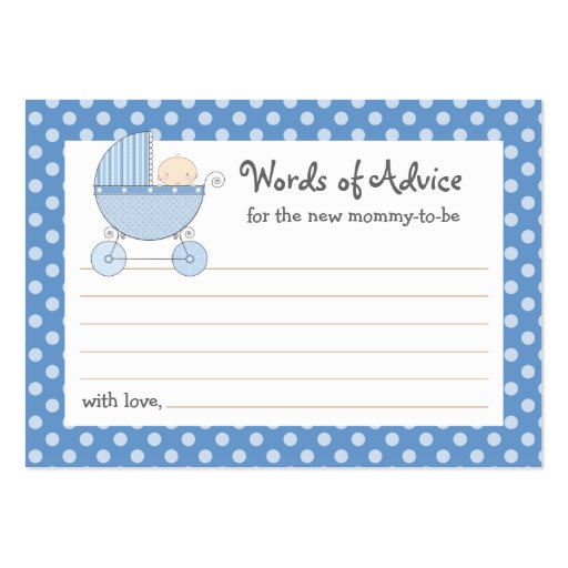 Mommy Advice Card Baby Shower Carriage | Pink Business Card