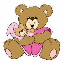 Mommy and Baby Girl Bear photo sculptures