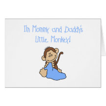Mommy and Daddy's Monkey -Blue Tshirts and Gifts Card