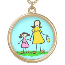 Mommy and Me (Brunette) Necklace Charm Jewelry