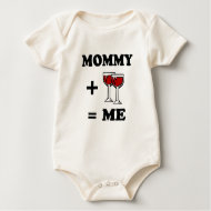 Mommy and wine equals me baby t-shirt shirt