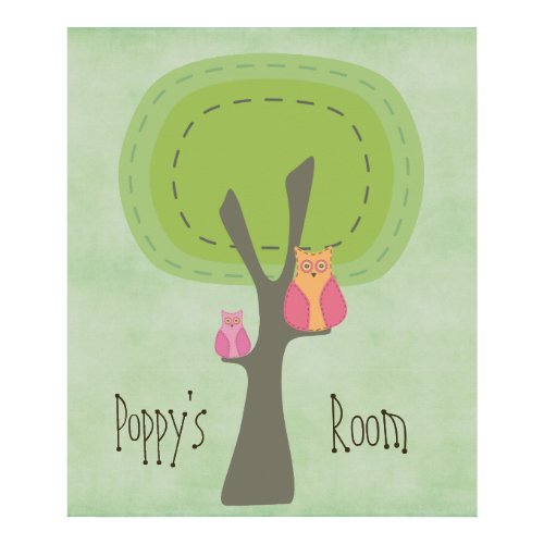 Mommy & Baby Owl Nursery Kids Room Wall Poster print