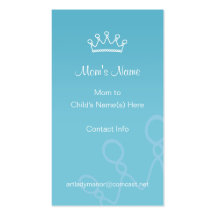Mommy Calling Card - Blue Crown Business Card Templates