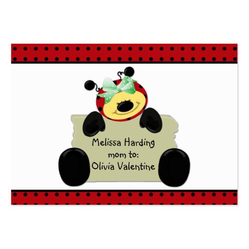 Mommy Calling Card Lady Bug Business Cards (front side)