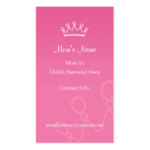 Mommy Calling Card - Pink Crown Profile Card Business Card Template