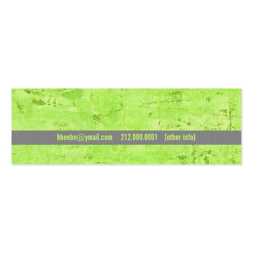 Mommy Calling Cards (Light Green) Business Card Template (back side)