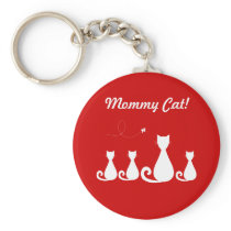 Mommy Cat With Kittens keychains