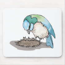 mommy chickadee and baby nest mousepads