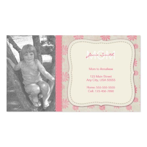 Mommy Custom Photo Calling Card Business Card (front side)