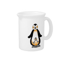 Mommy/daddy and baby penguin, baby shower drink pitchers
