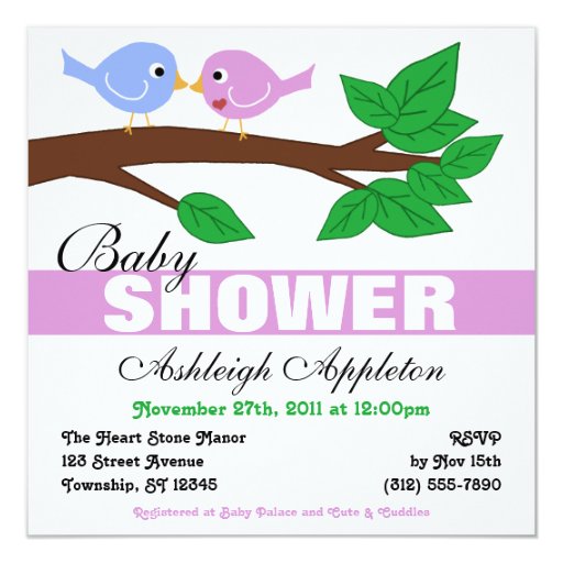 Mommy & Daddy Birdies Baby Shower Invitations Zazzle