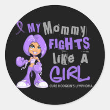 Mommy Fights Like Girl H Lymphoma 42.9 Sticker